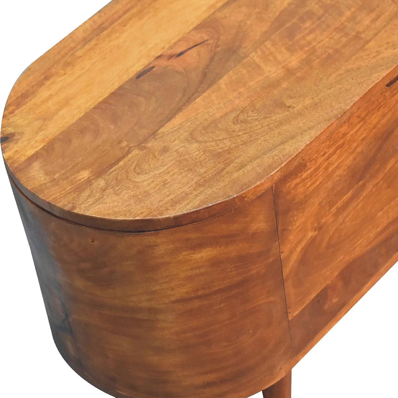 Blanket box rounded lid up solid wood chestnut, 2000 5