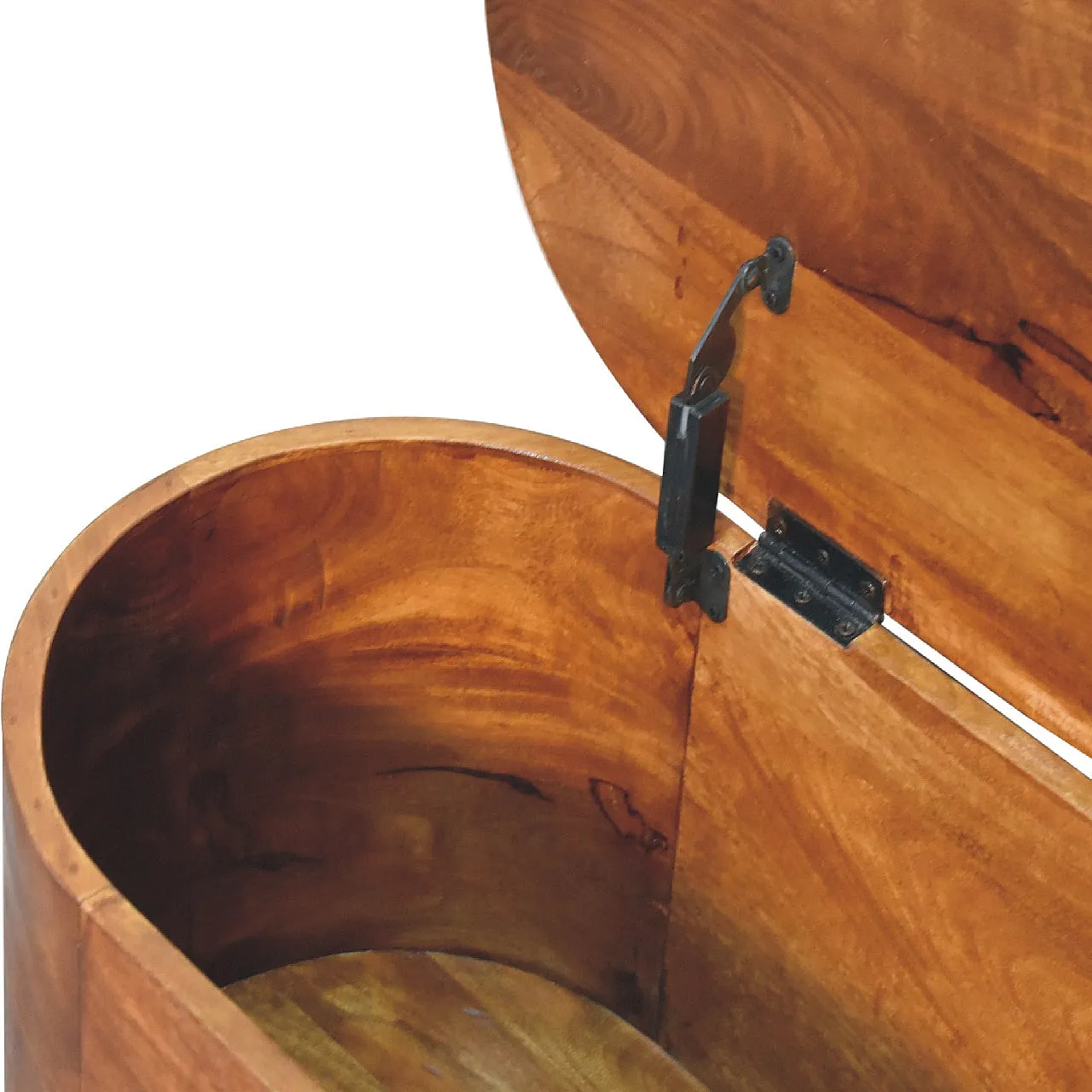 Blanket box rounded lid up solid wood chestnut, 2000 7