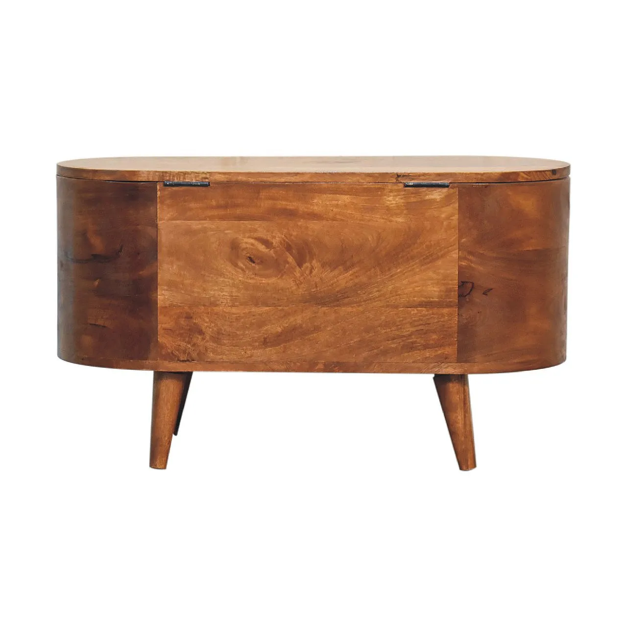 Blanket box rounded lid up solid wood chestnut, 2000 10