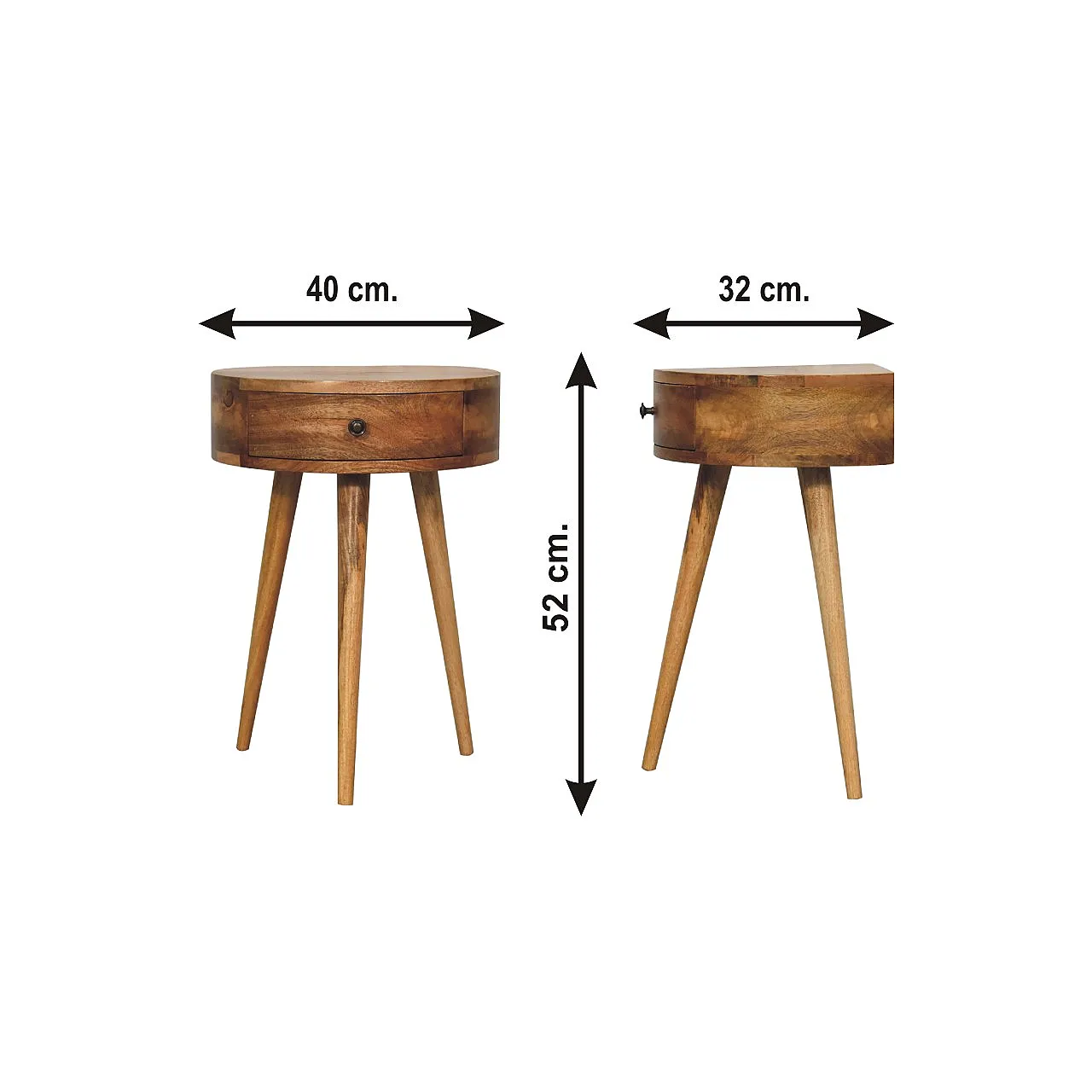 Bedside mini circular shape oakish, 2000 10