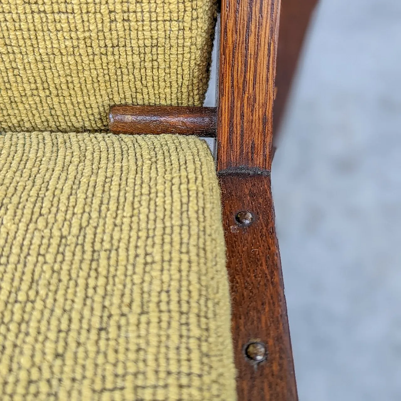 Mid-Century armchair in wood and fabric, 1960s 7