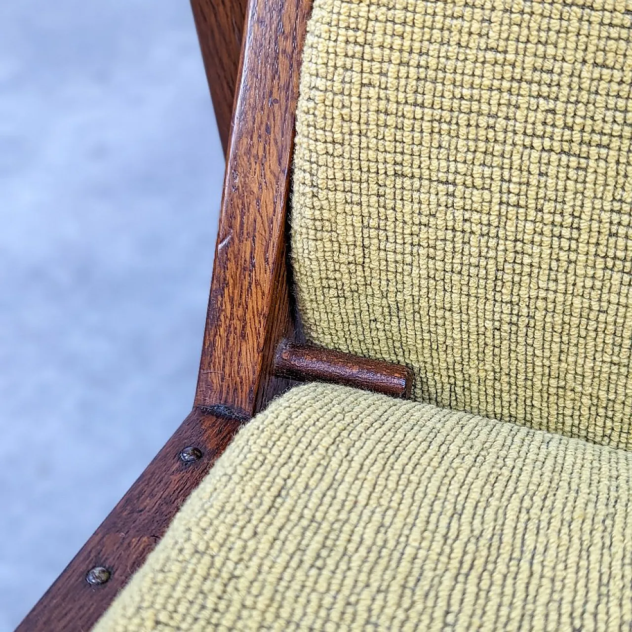 Mid-Century armchair in wood and fabric, 1960s 9