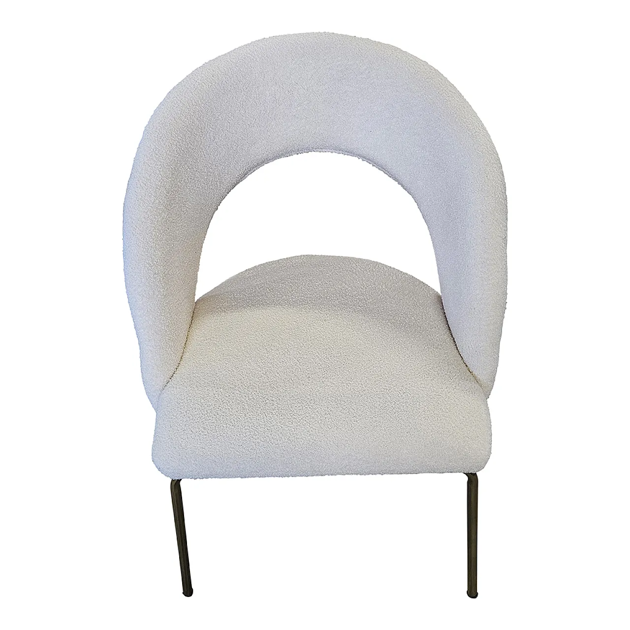 White bouclé chair 3