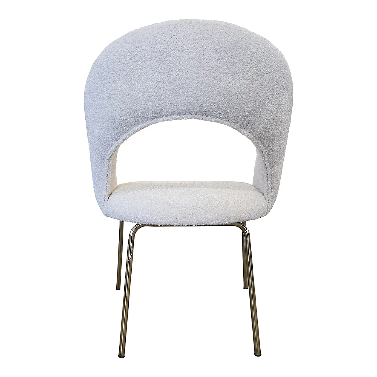 White bouclé chair 8