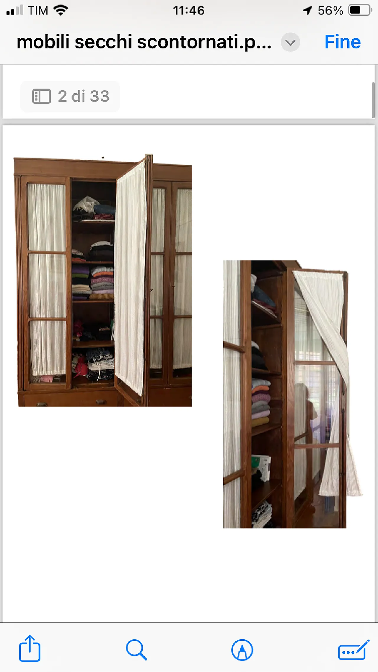 Glass 4 doors wardrobe with drawer, beginning 20th century 2