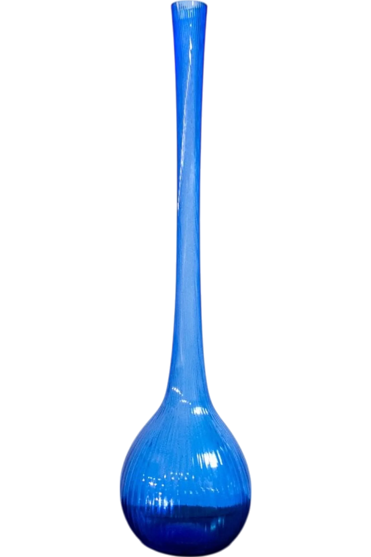 Blue crystal vase by Daum, 1960s 5