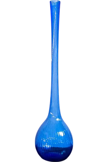 Blue crystal vase by Daum, 1960s