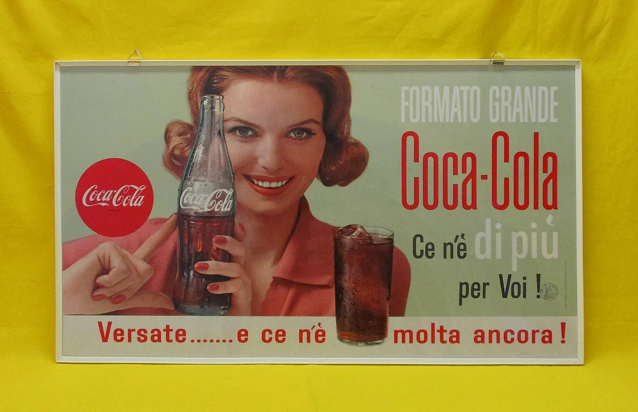 Advertising sign Coca Cola on front and back 60s 3