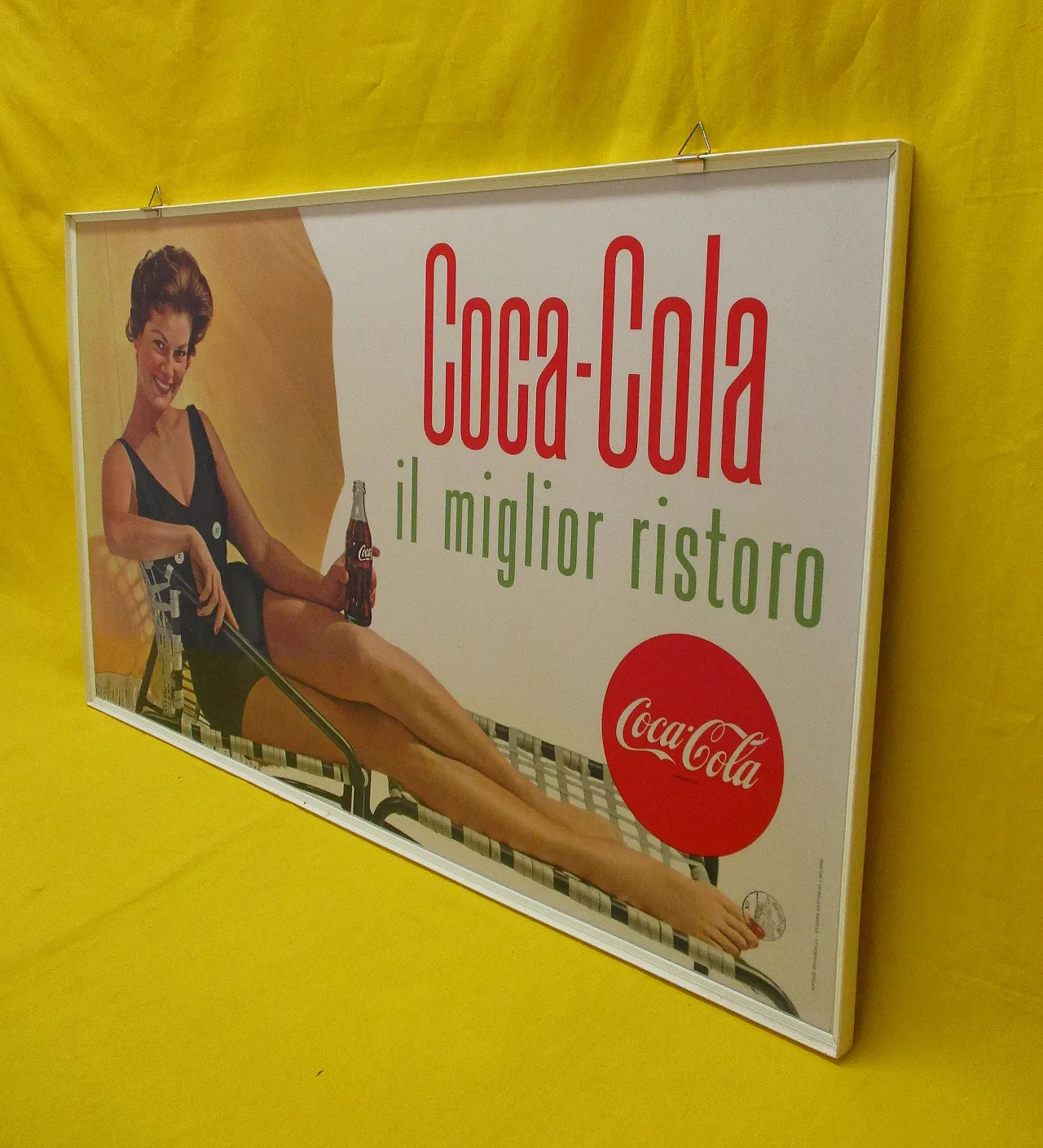 Advertising sign Coca Cola on front and back 60s 4