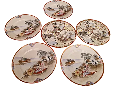 Porcelain Kutani 6 dishes Period 1930