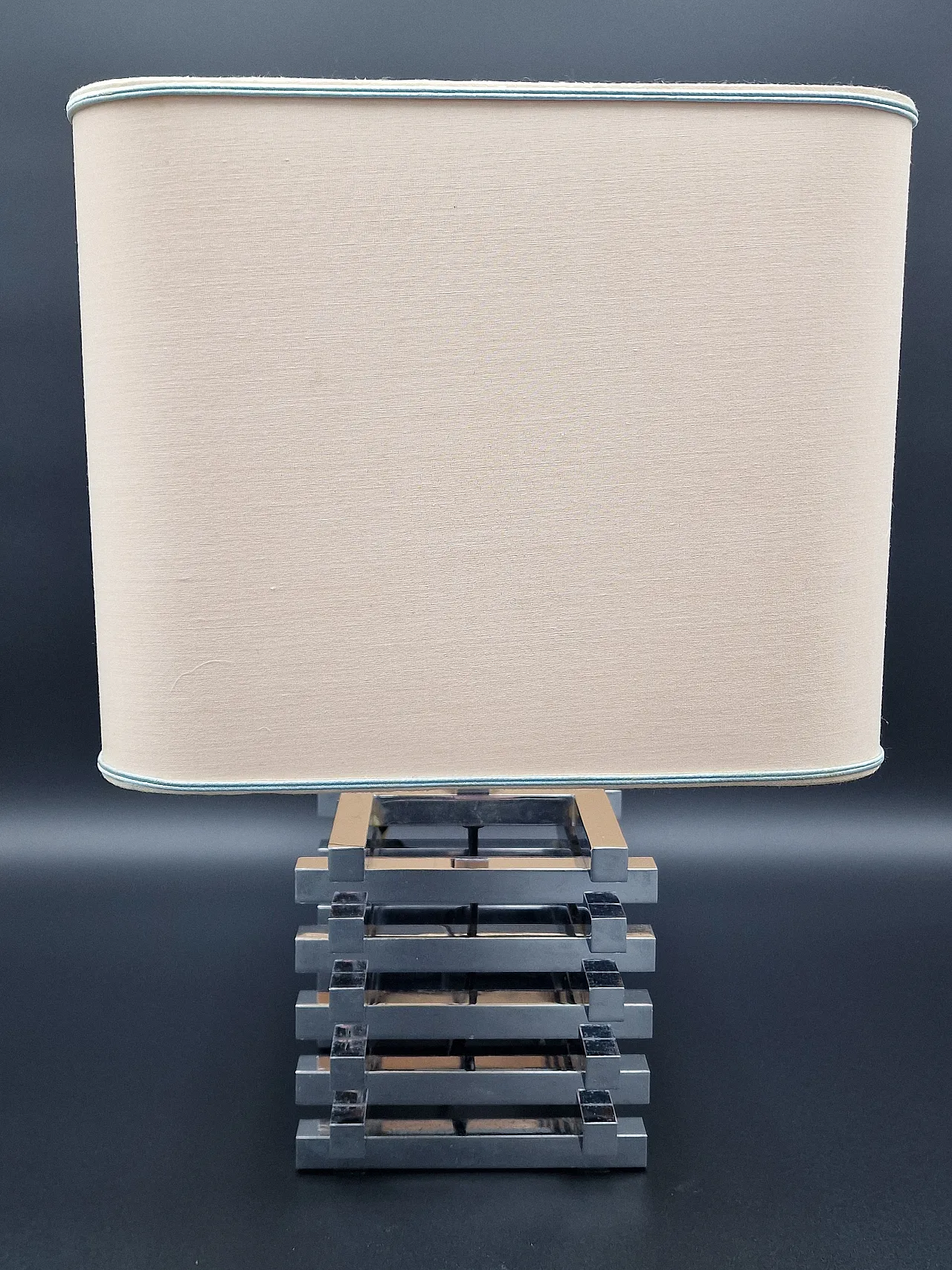 Chrome table Lamp by Romeo Rega (one of two), 1970s 1