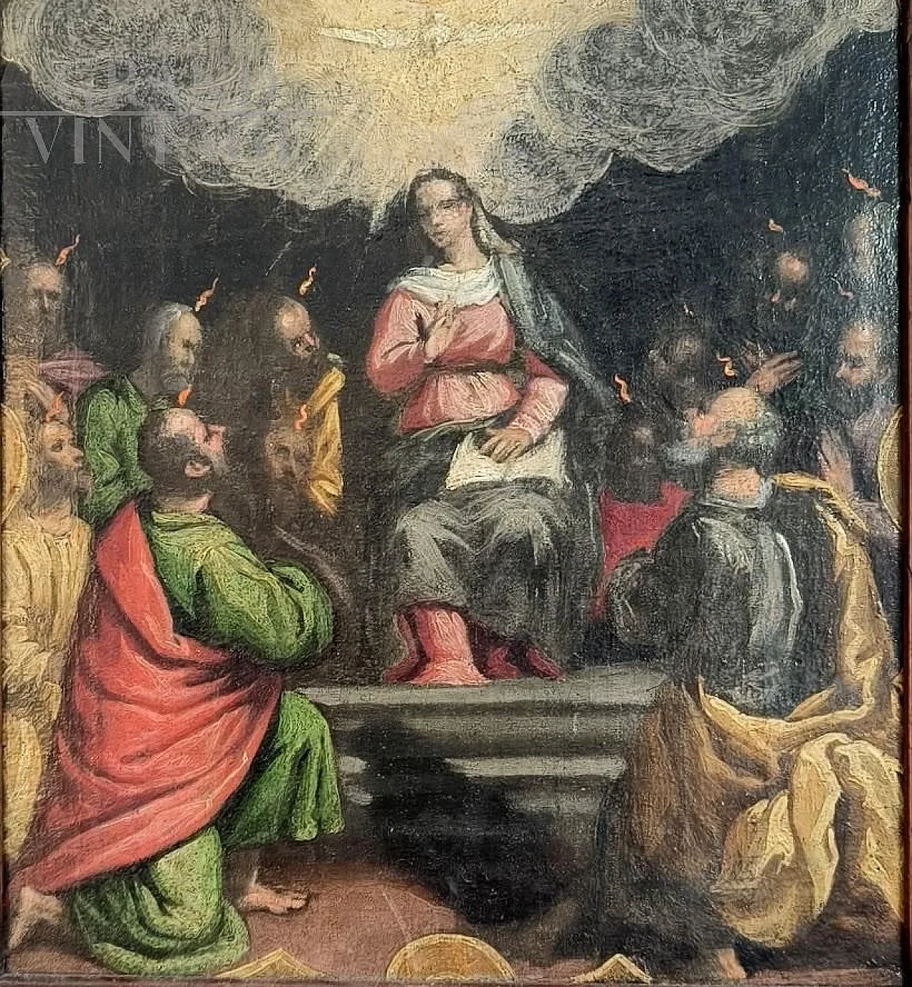 Virgin Mary and Pentecost, oil on canvas, 17th century 3