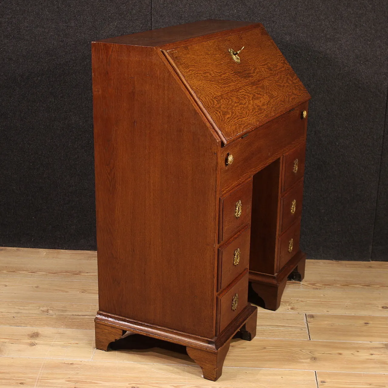 Dutch flap desk in oak, 20th century 3