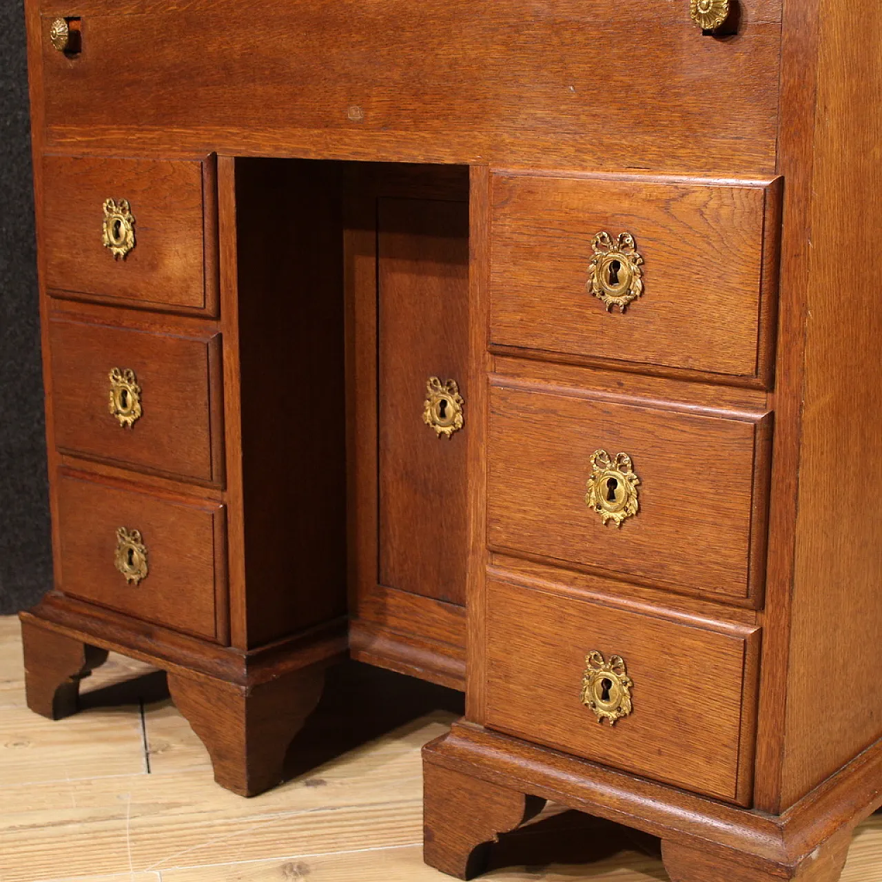 Dutch flap desk in oak, 20th century 5