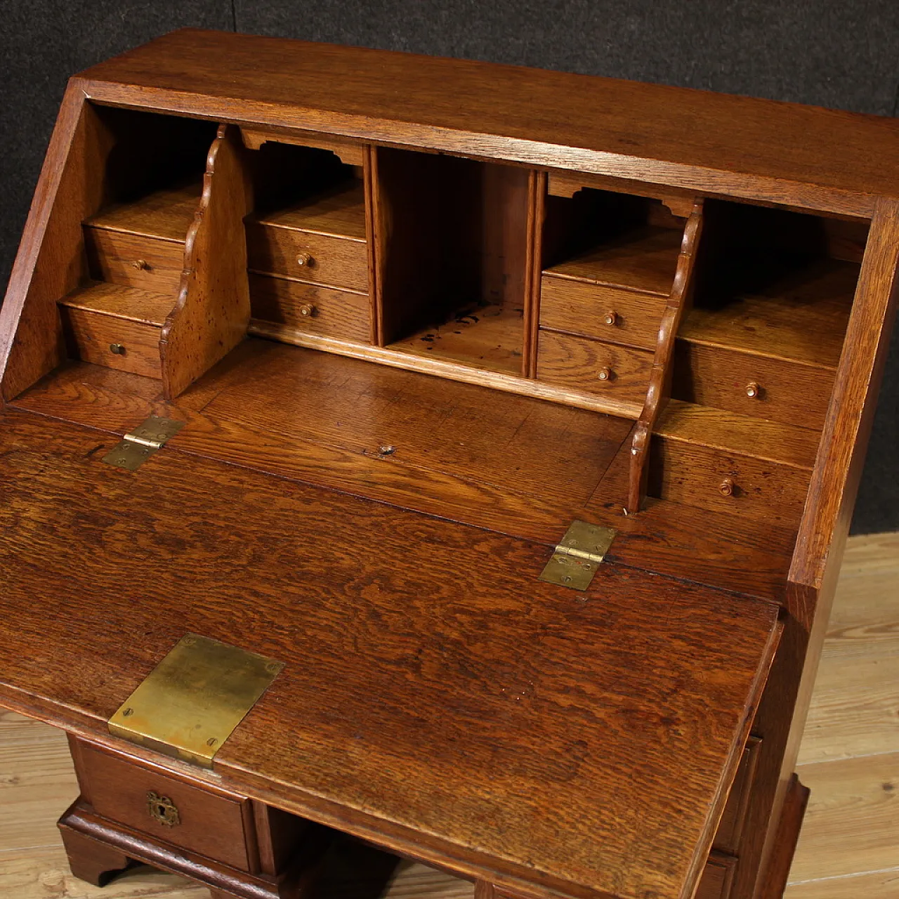 Dutch flap desk in oak, 20th century 10