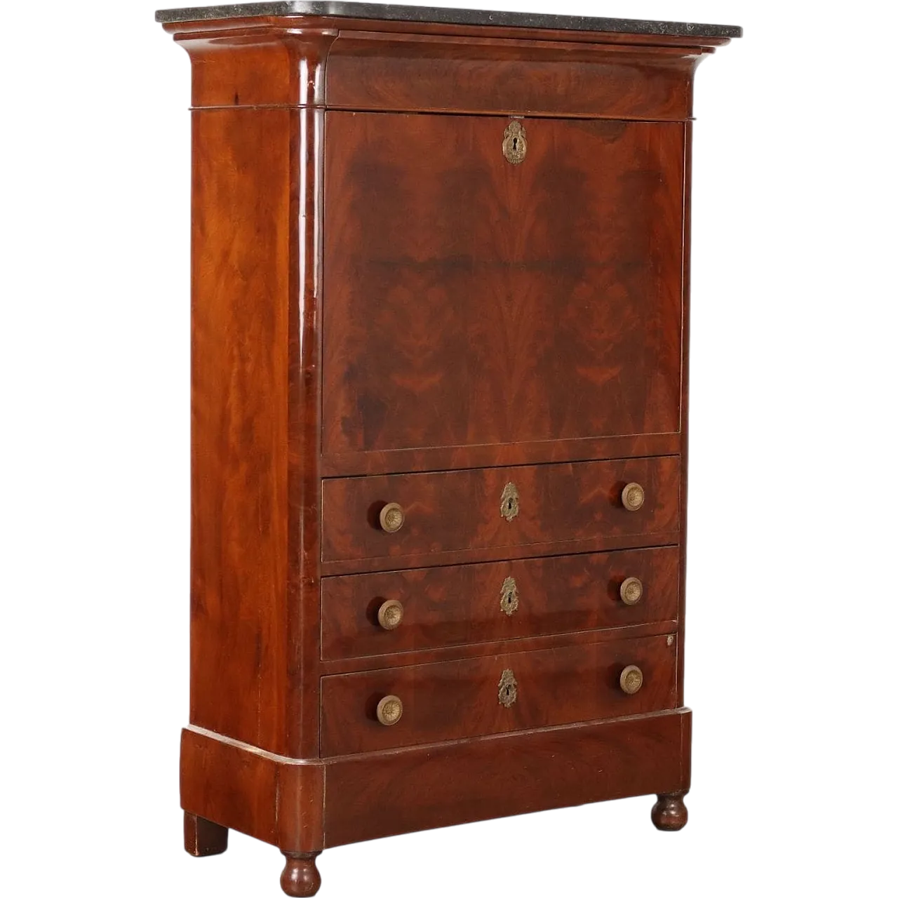 Charles X Secretaire in mahogany with 4 drawers, 19th century 11