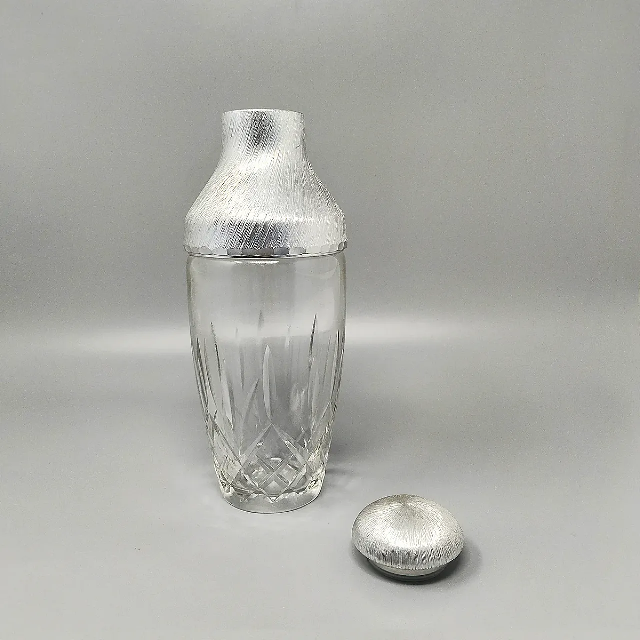 Cut crystal cocktail shaker with bucket, 1960s 4