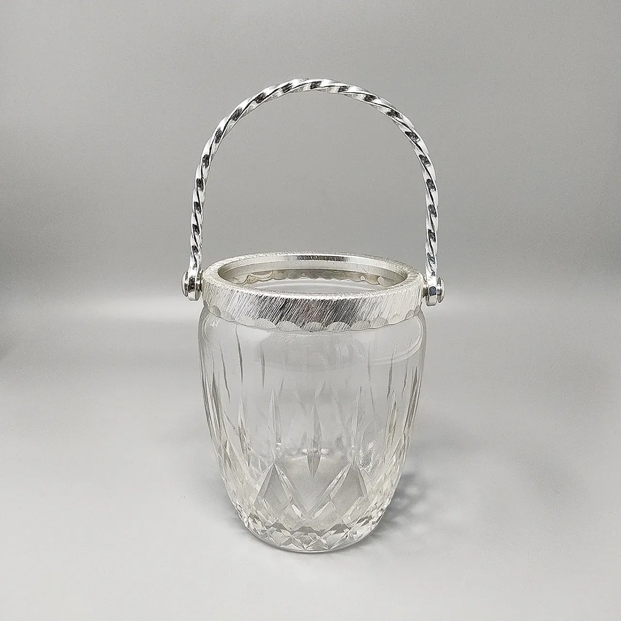 Cut crystal cocktail shaker with bucket, 1960s 6