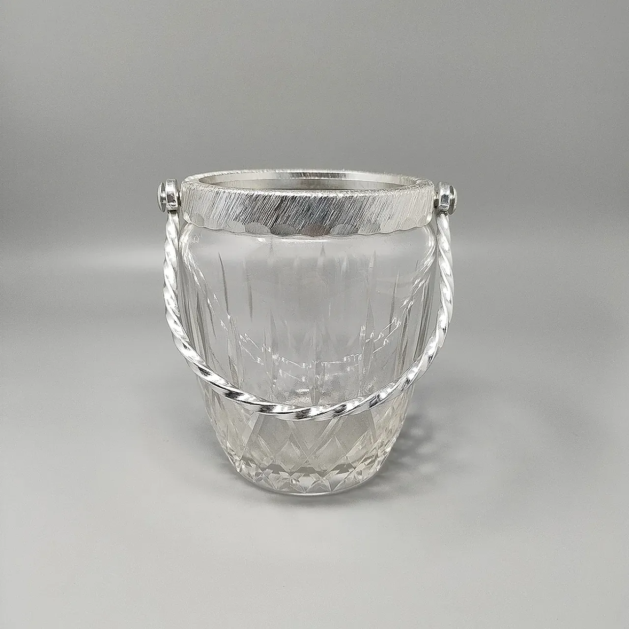 Cut crystal cocktail shaker with bucket, 1960s 7