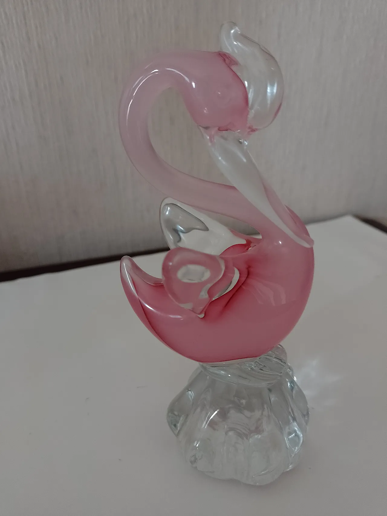 Murano glass pink swan 4