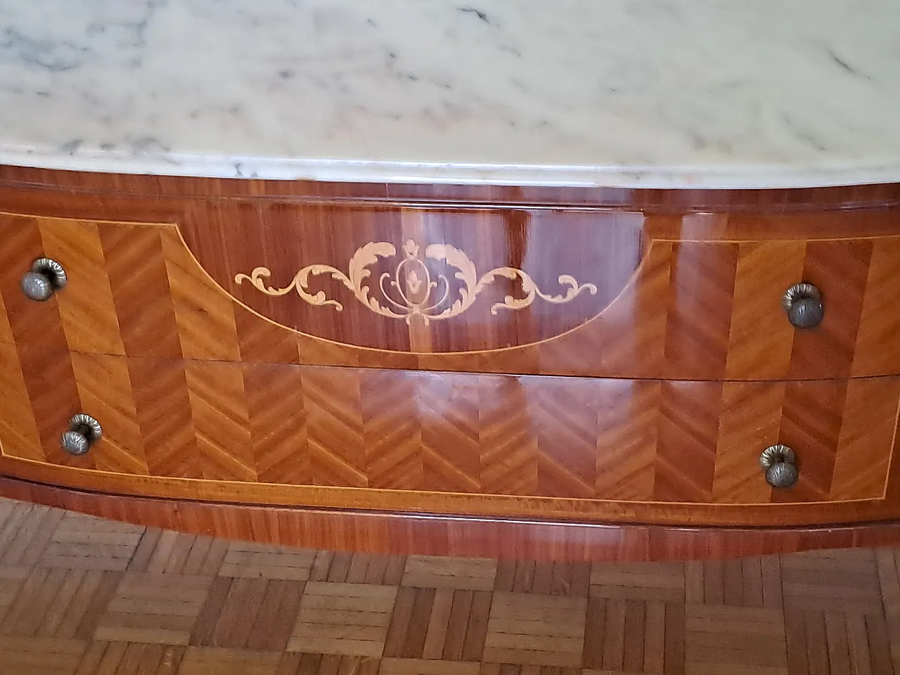 Mid century Italian chest of drawers with marble top, 1970s 6