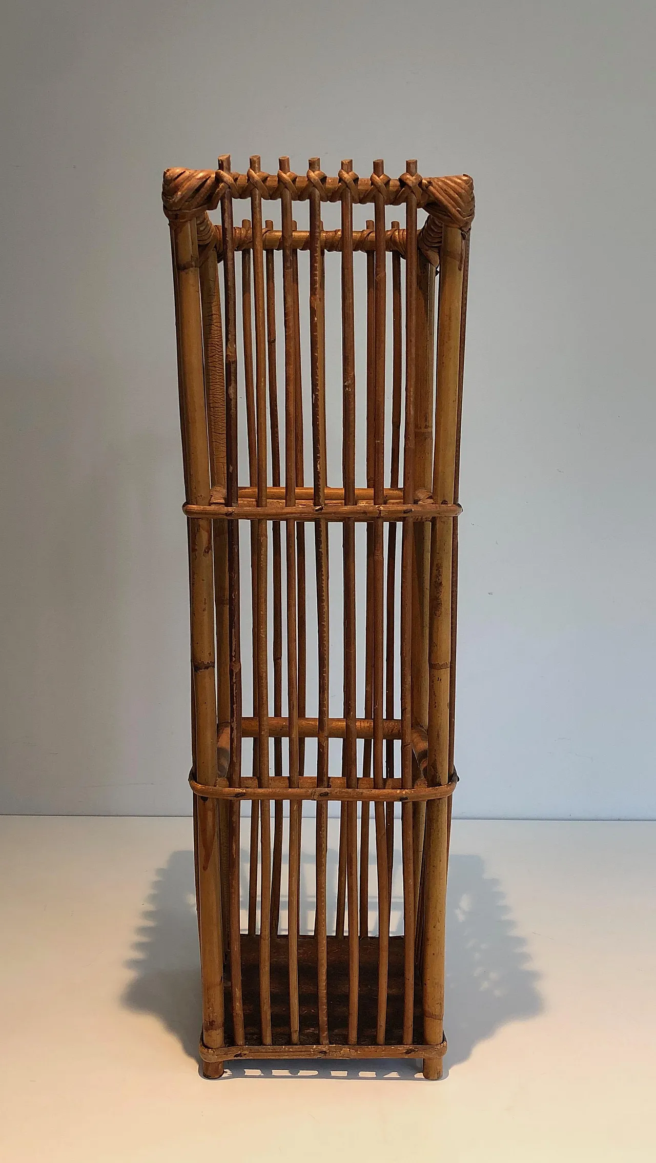 Rattan umbrella stand, 1970s 4