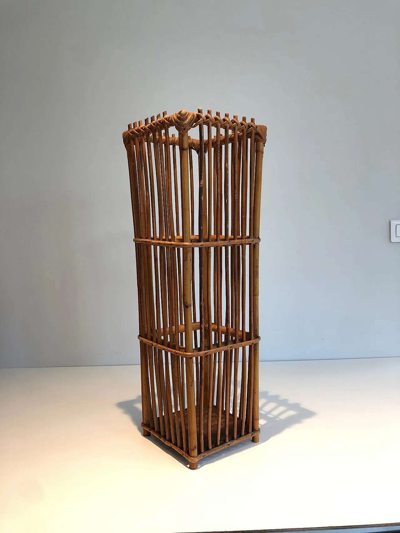 Rattan umbrella stand, 1970s 5