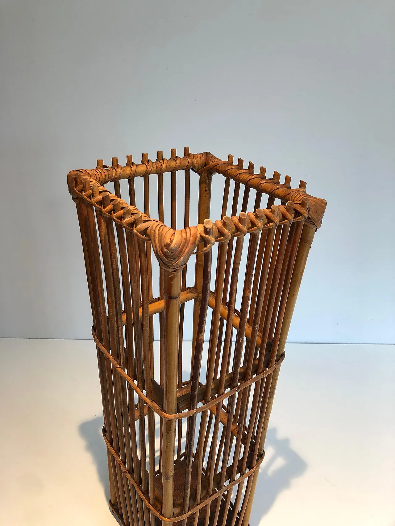 Rattan umbrella stand, 1970s 6