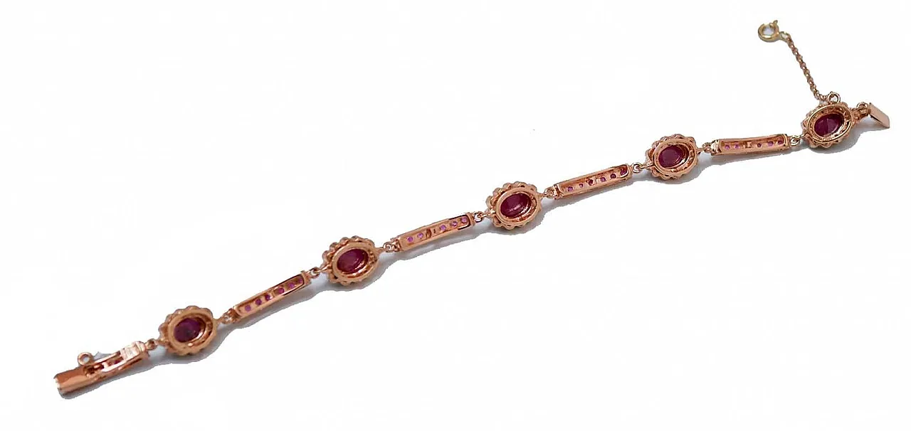 Bracelet with rubies, diamonds, rose gold and silver, 1960s 3