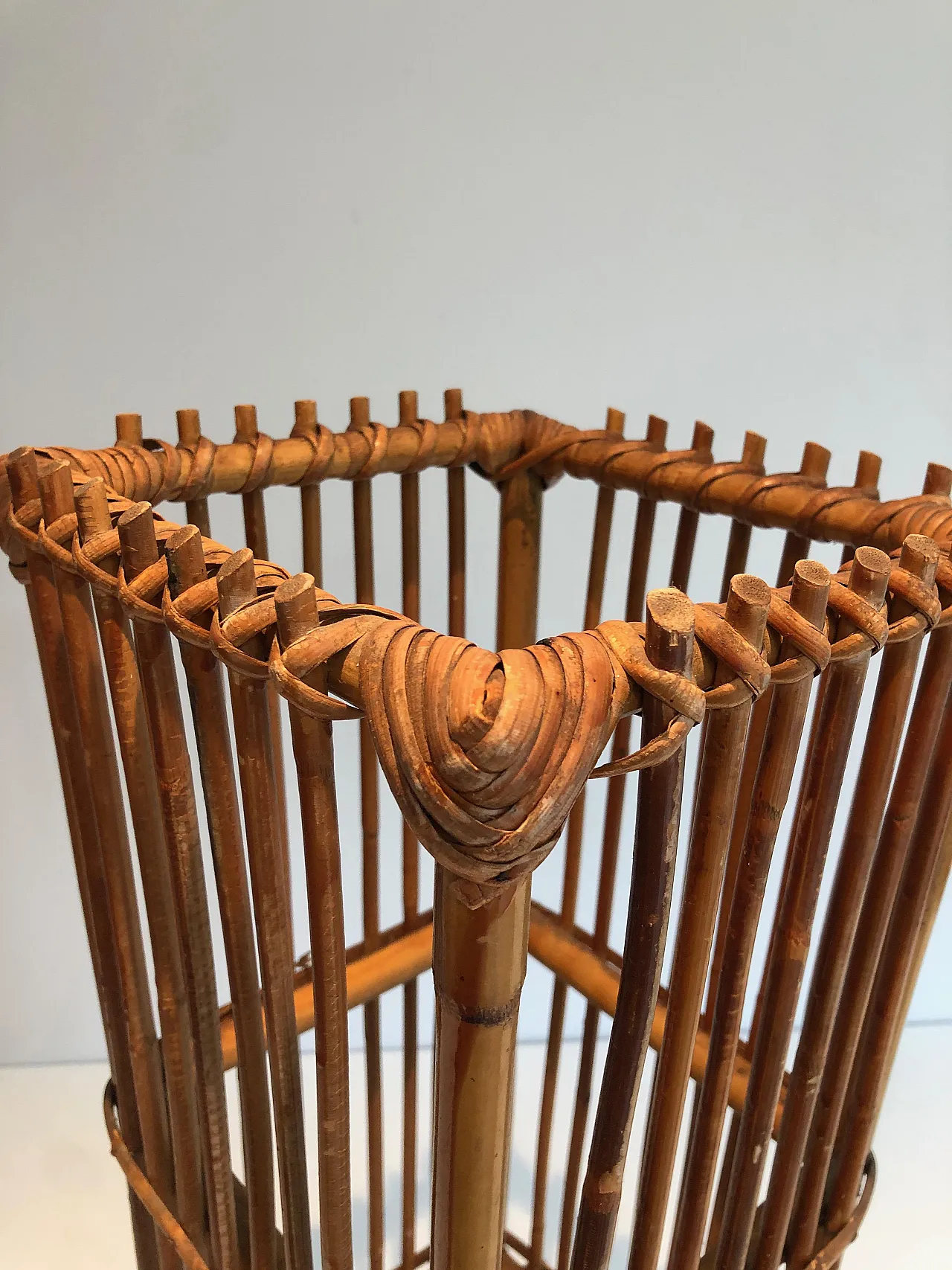 Rattan umbrella stand, 1970s 15