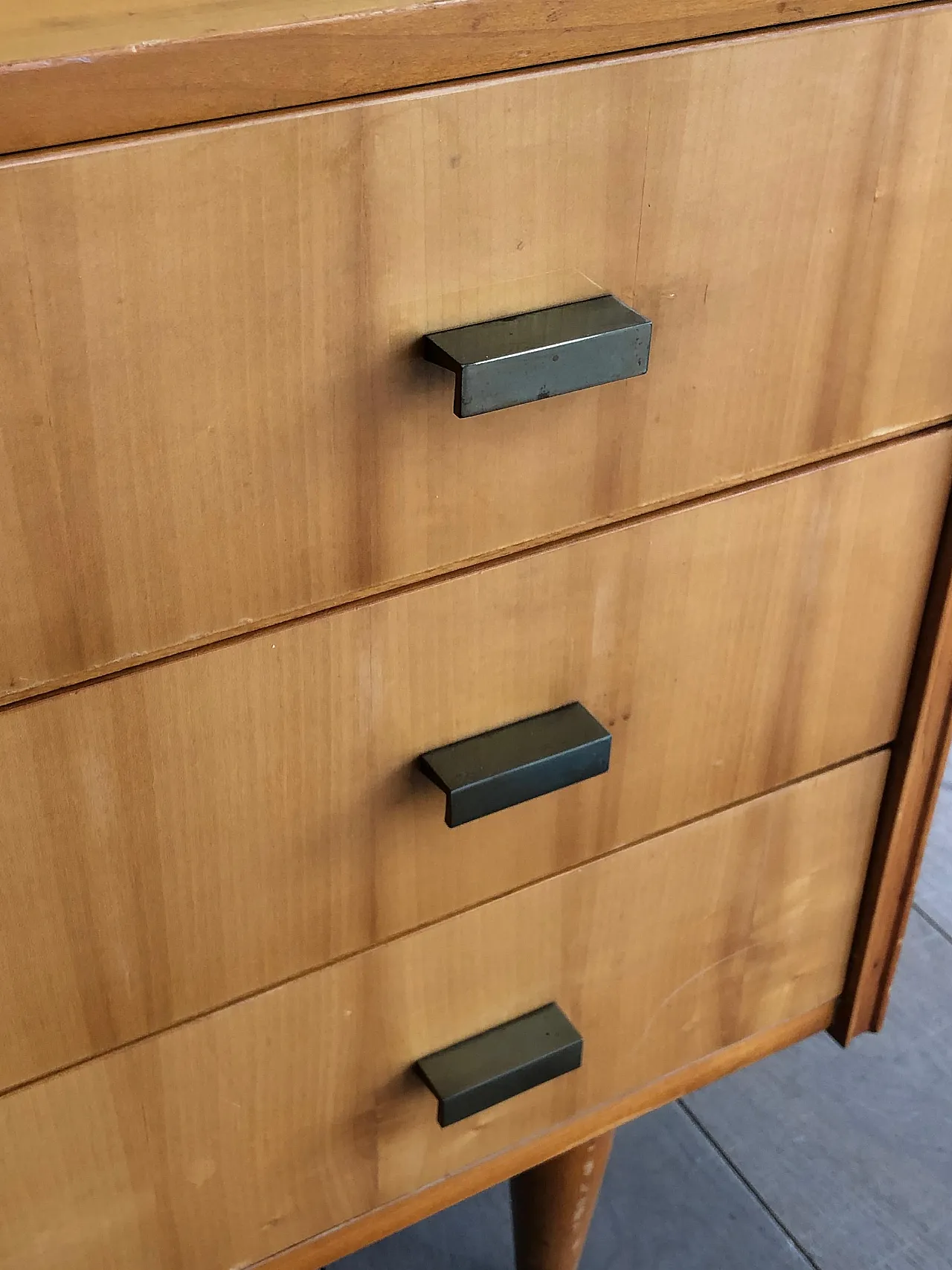 Secretaire with flap in sycamore, 1970s 11