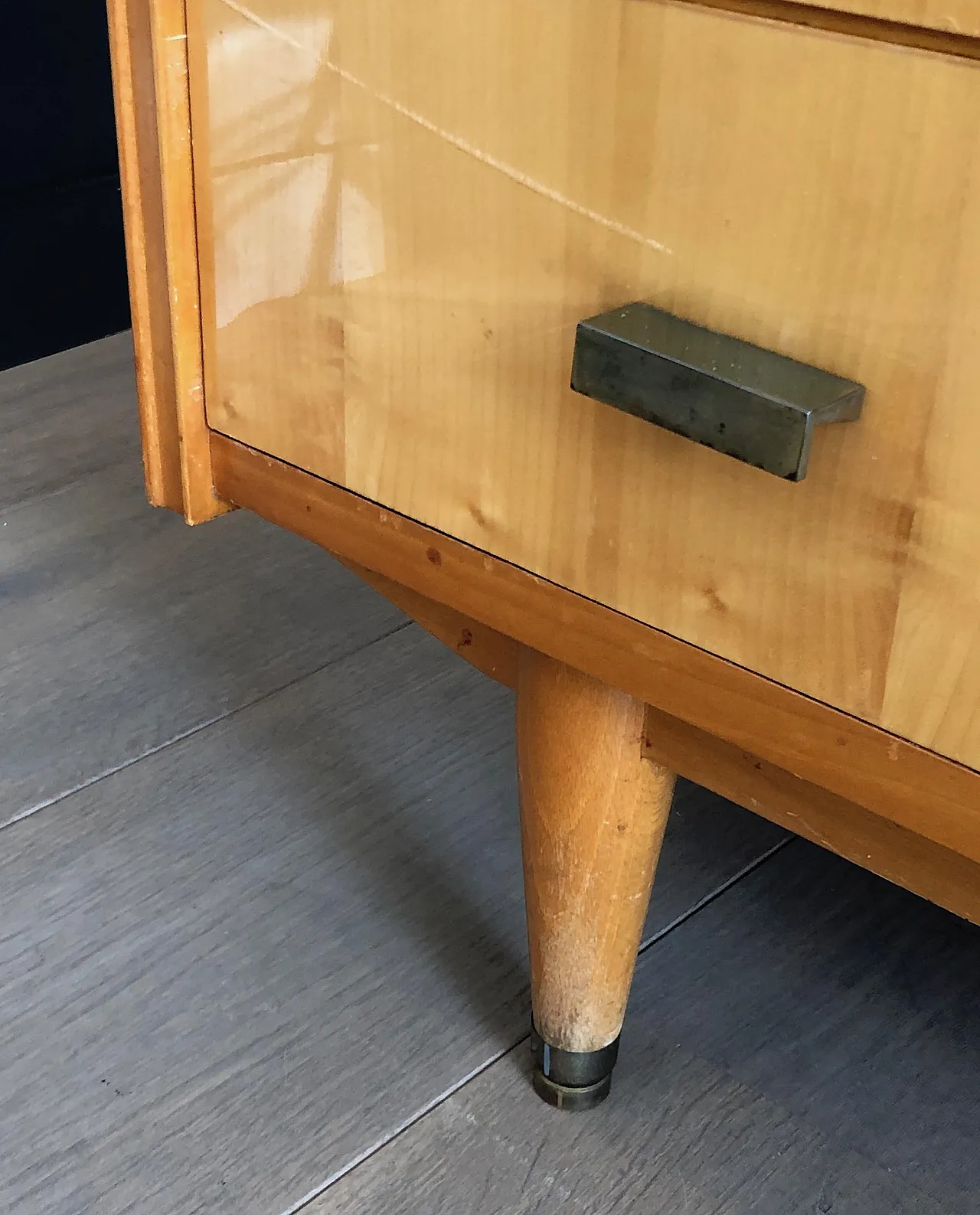 Secretaire with flap in sycamore, 1970s 14