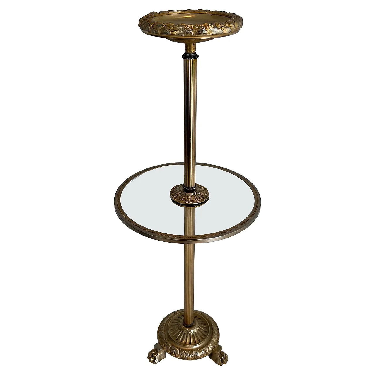 Bronze, glass and brass ashtray on stand by Maison Baguès, 1940s 1