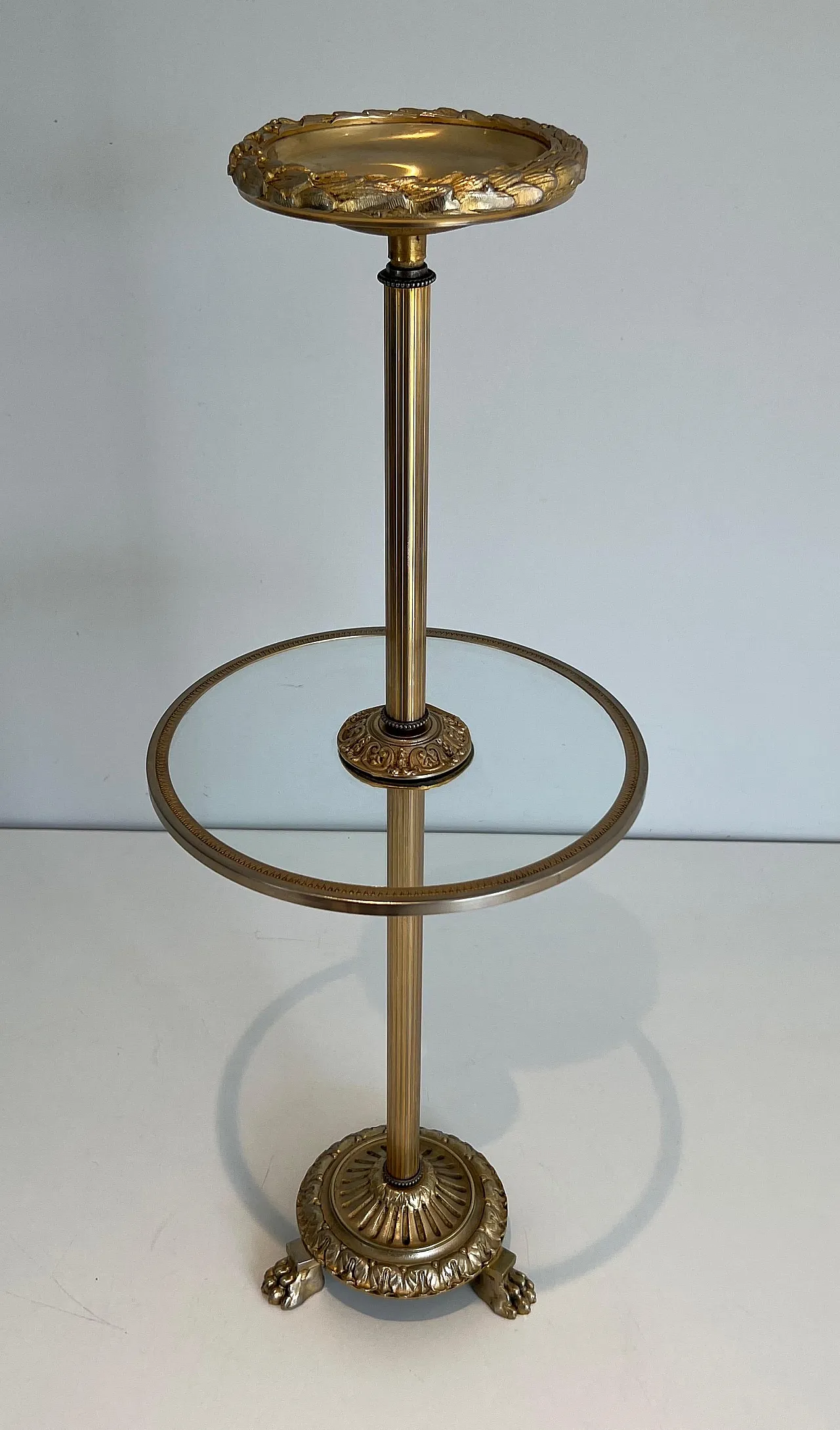 Bronze, glass and brass ashtray on stand by Maison Baguès, 1940s 2