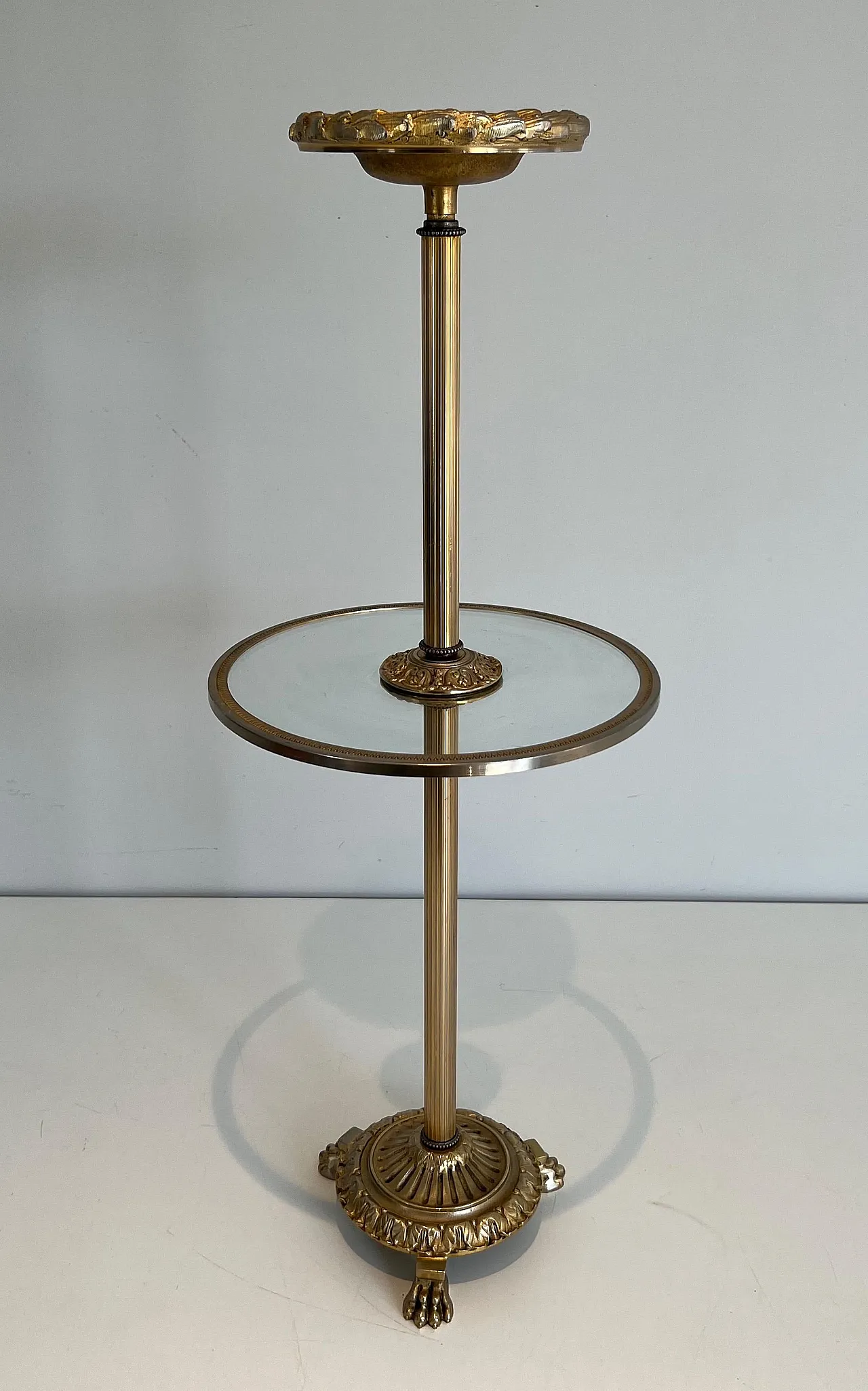 Bronze, glass and brass ashtray on stand by Maison Baguès, 1940s 3