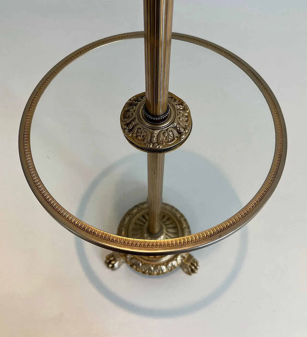 Bronze, glass and brass ashtray on stand by Maison Baguès, 1940s 6