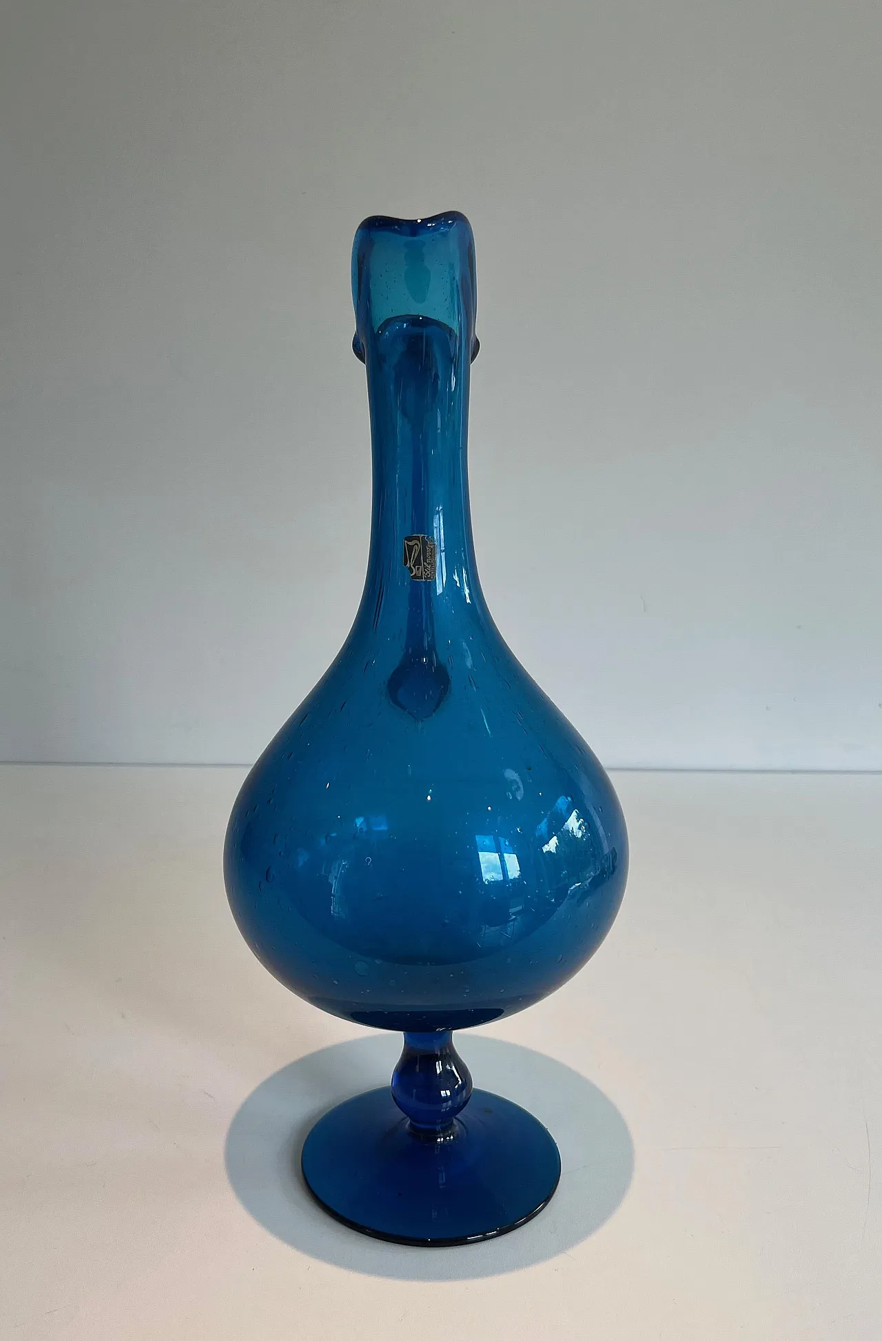 Bluish glass jug signed Stilnovo, 1970s 7