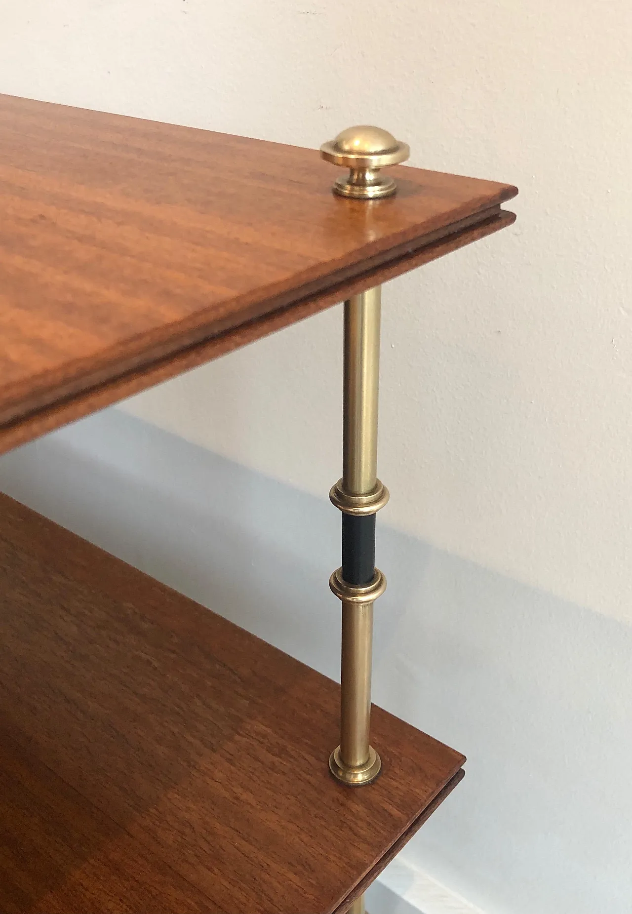 Pair of mahogany and brass consoles by Maison Jansen, 1940s 17