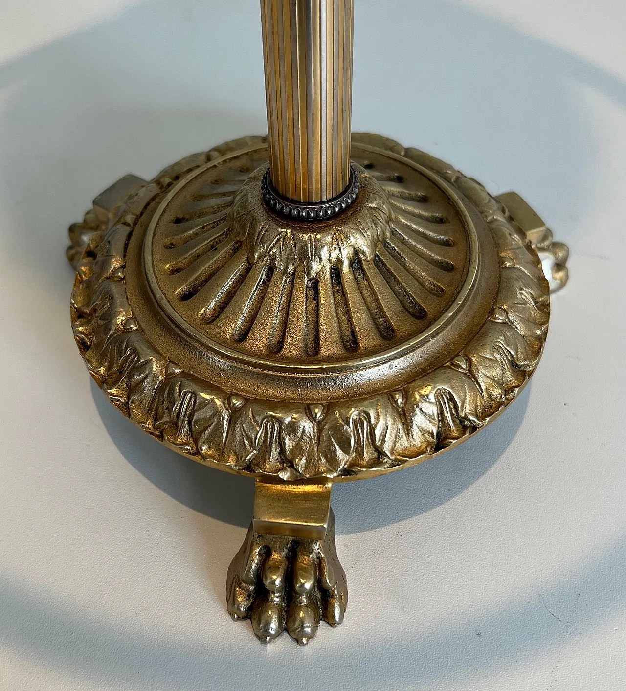 Bronze, glass and brass ashtray on stand by Maison Baguès, 1940s 9