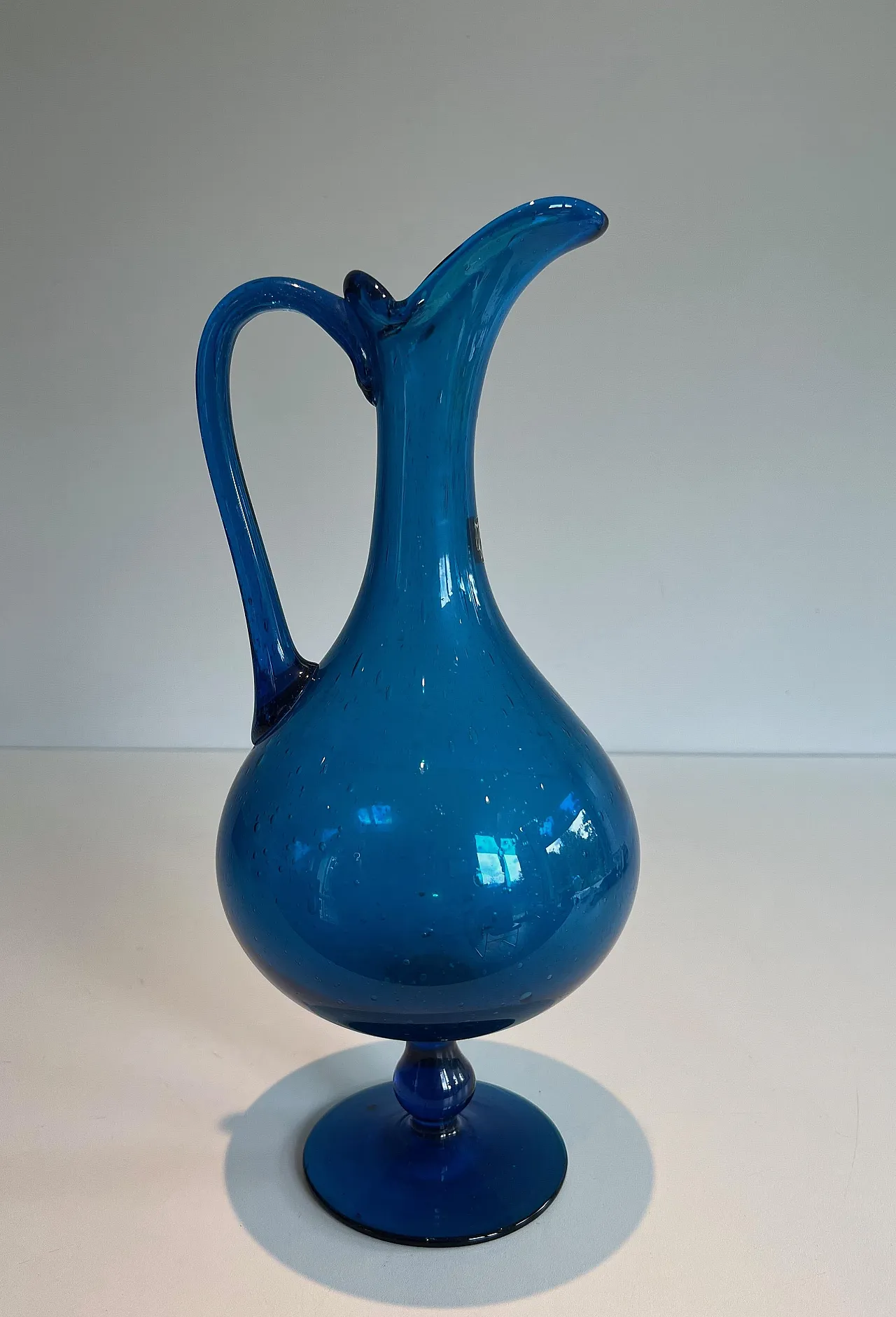 Bluish glass jug signed Stilnovo, 1970s 8