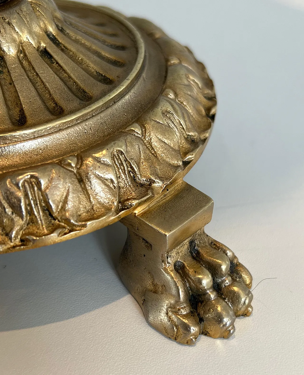 Bronze, glass and brass ashtray on stand by Maison Baguès, 1940s 10