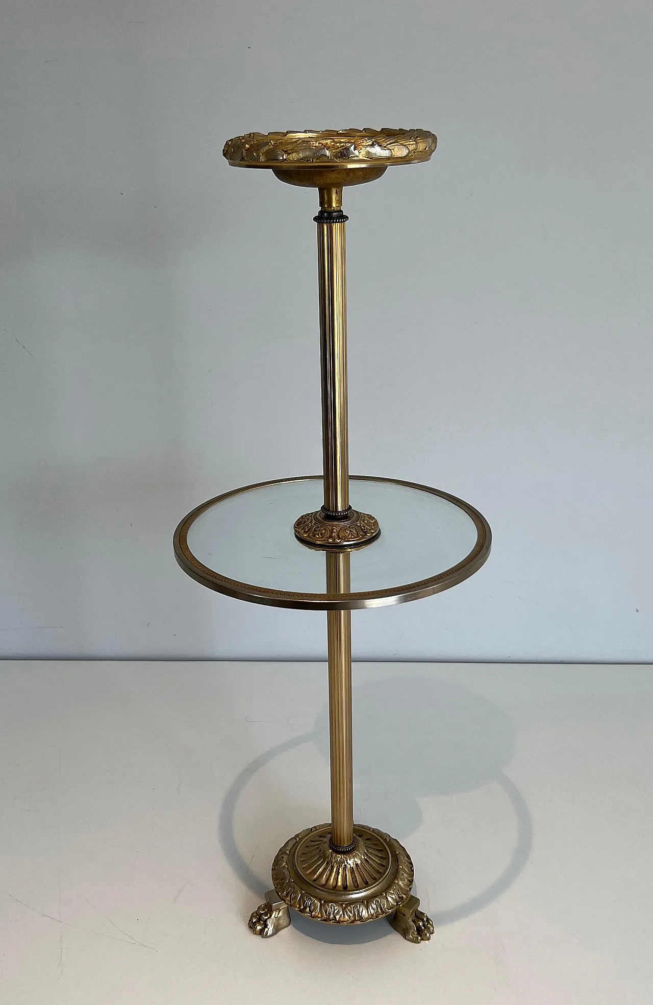 Bronze, glass and brass ashtray on stand by Maison Baguès, 1940s 11