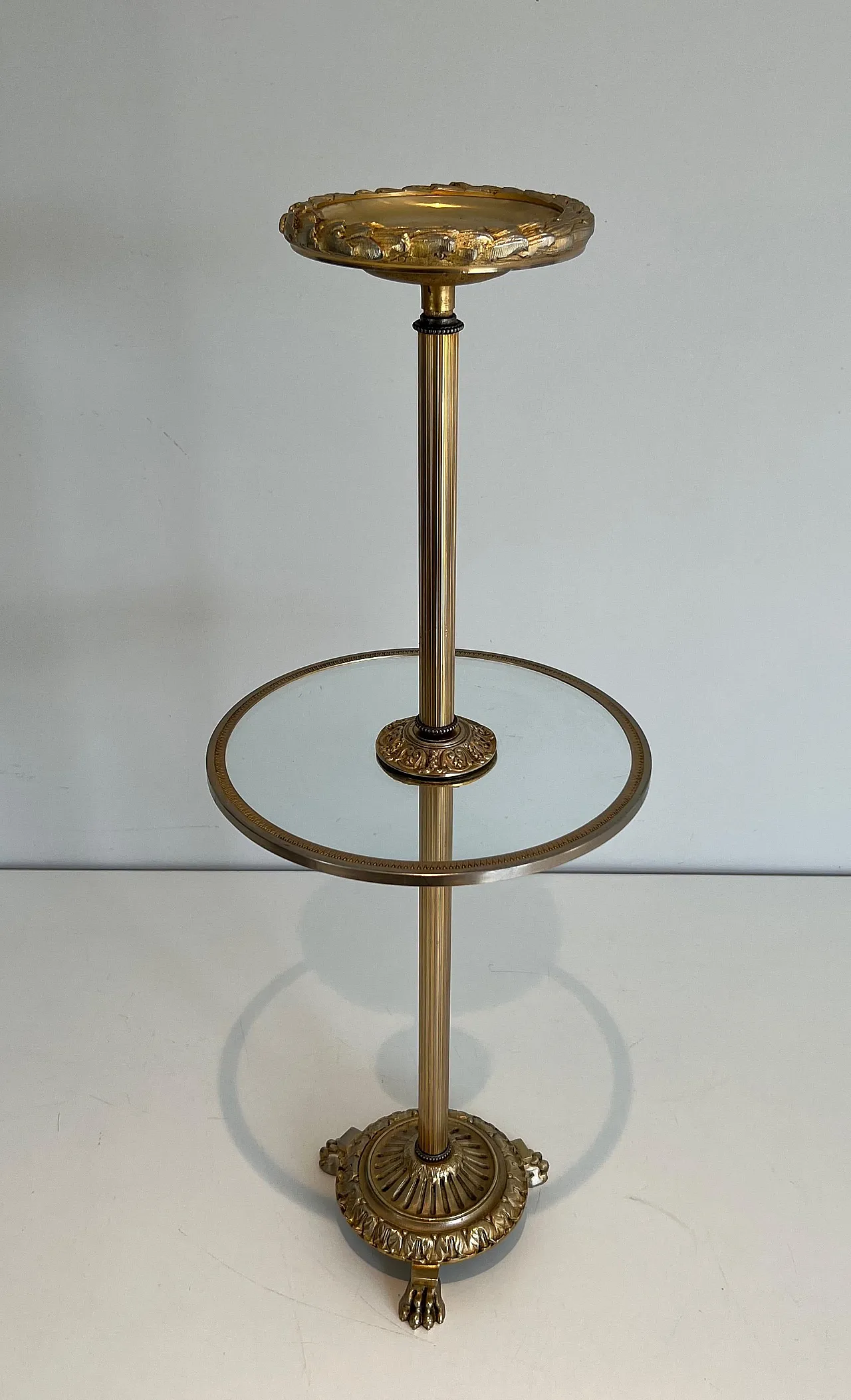 Bronze, glass and brass ashtray on stand by Maison Baguès, 1940s 12