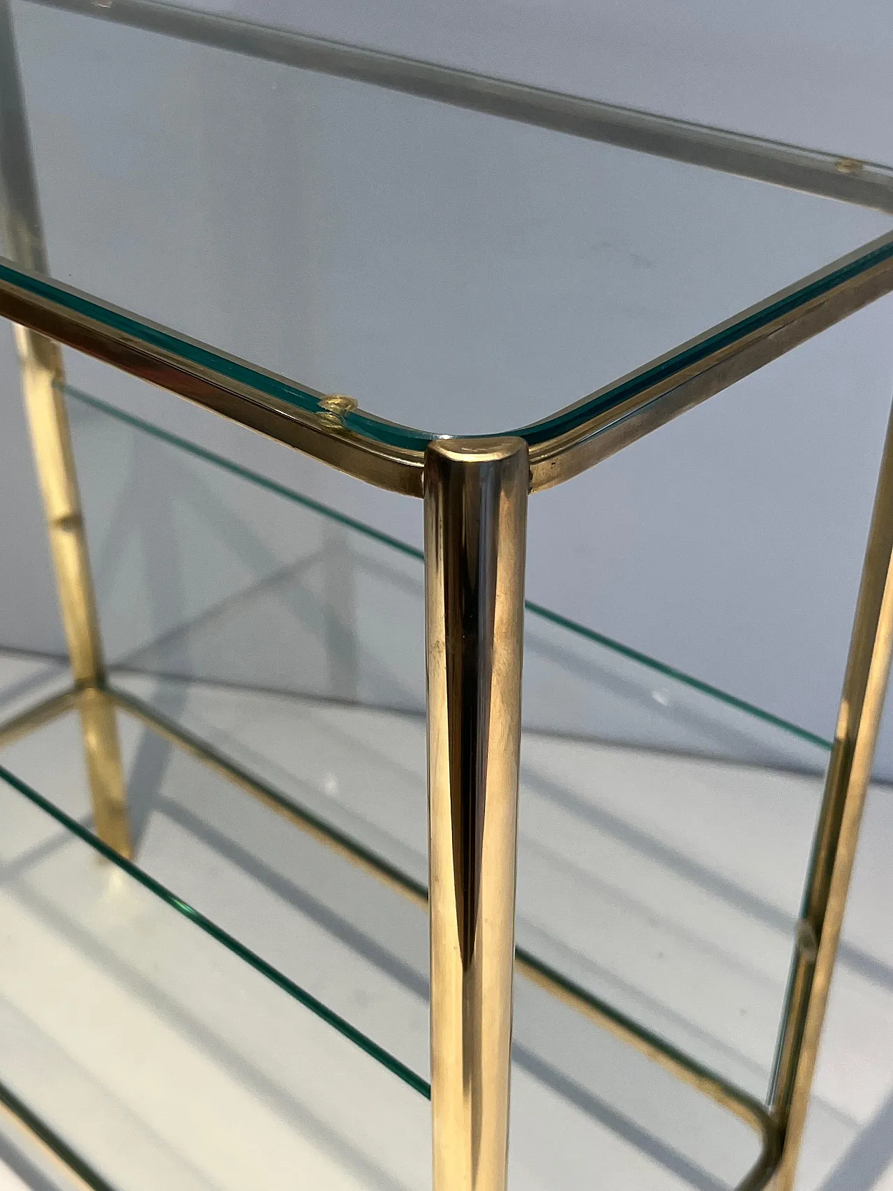 Bronze and glass magazine rack by J T Lepelletier for Broncz, 1970s 7