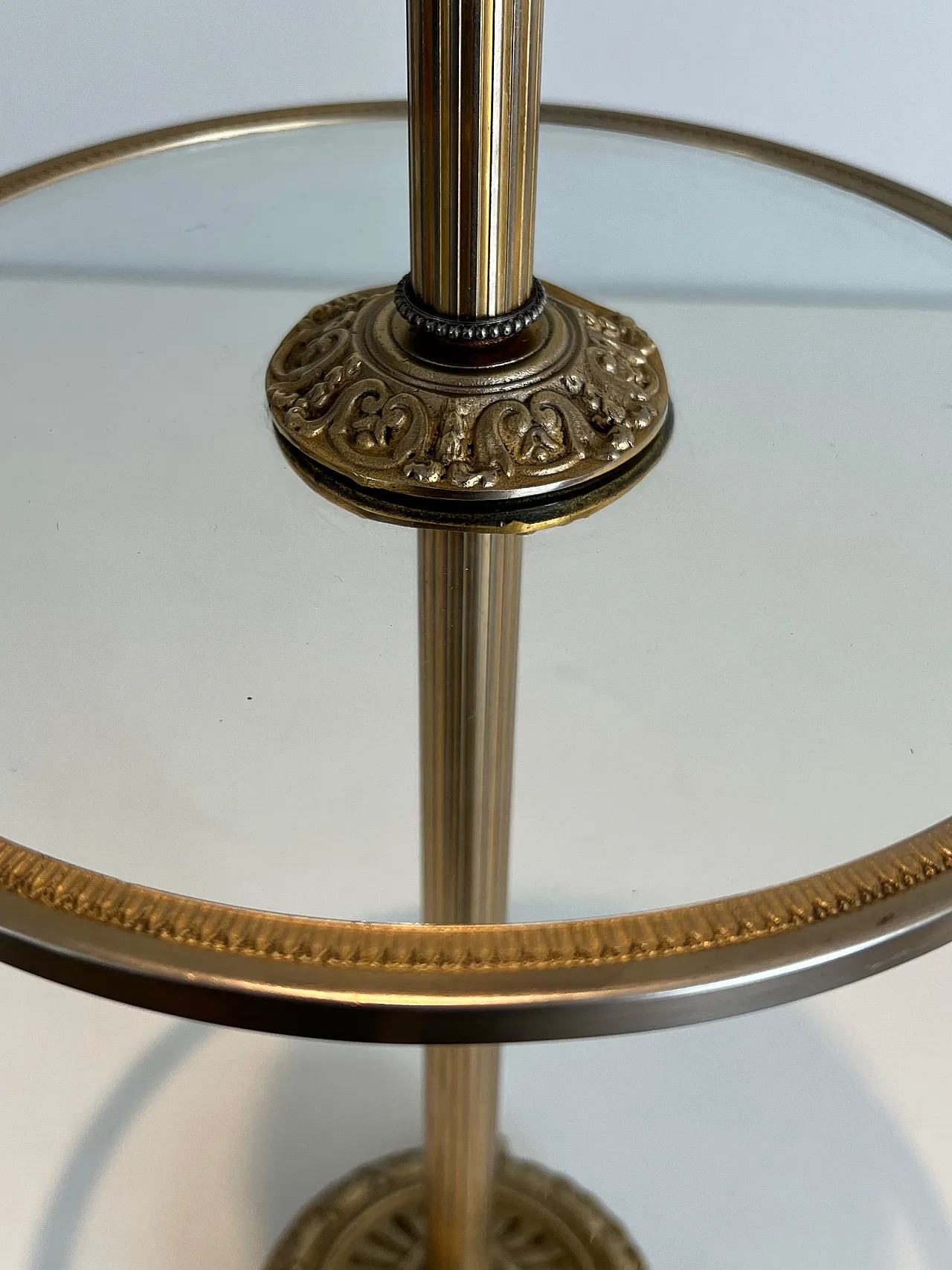 Bronze, glass and brass ashtray on stand by Maison Baguès, 1940s 14