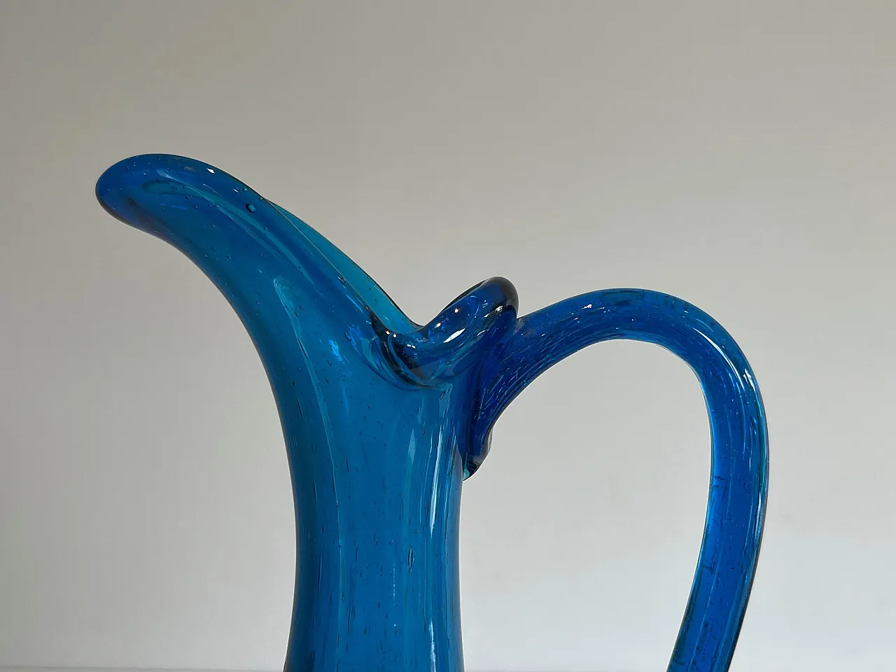 Bluish glass jug signed Stilnovo, 1970s 13