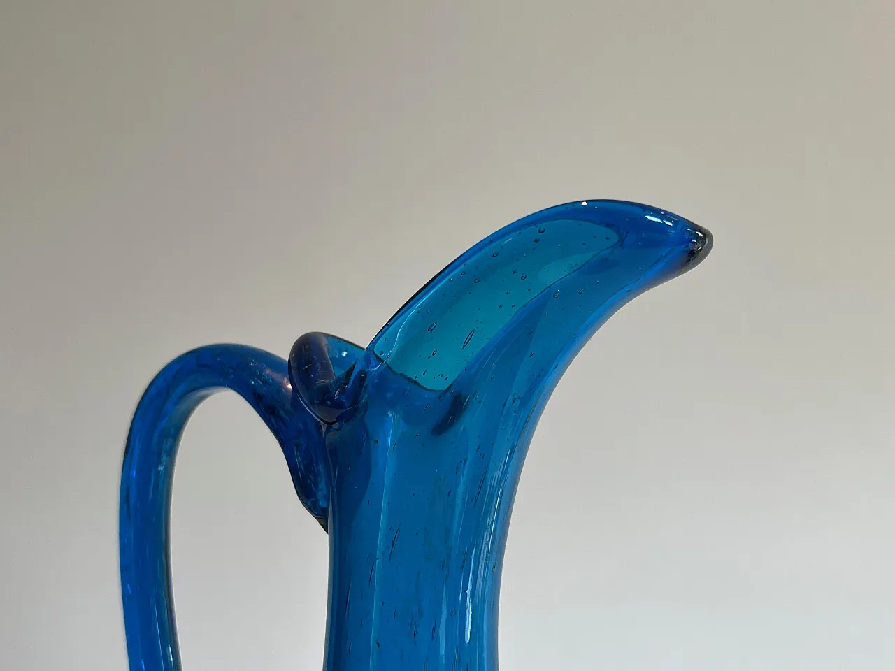 Bluish glass jug signed Stilnovo, 1970s 14