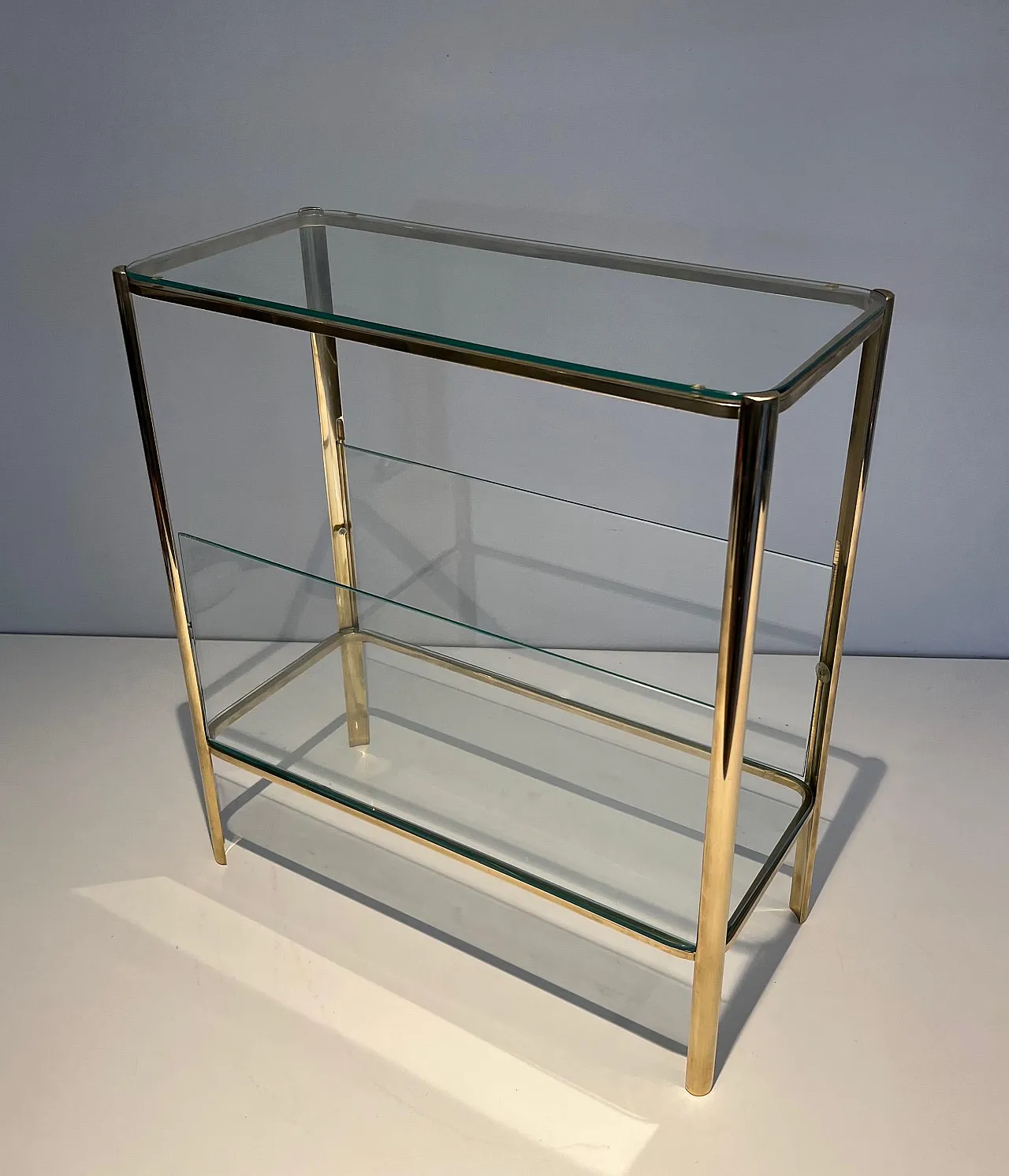 Bronze and glass magazine rack by J T Lepelletier for Broncz, 1970s 11