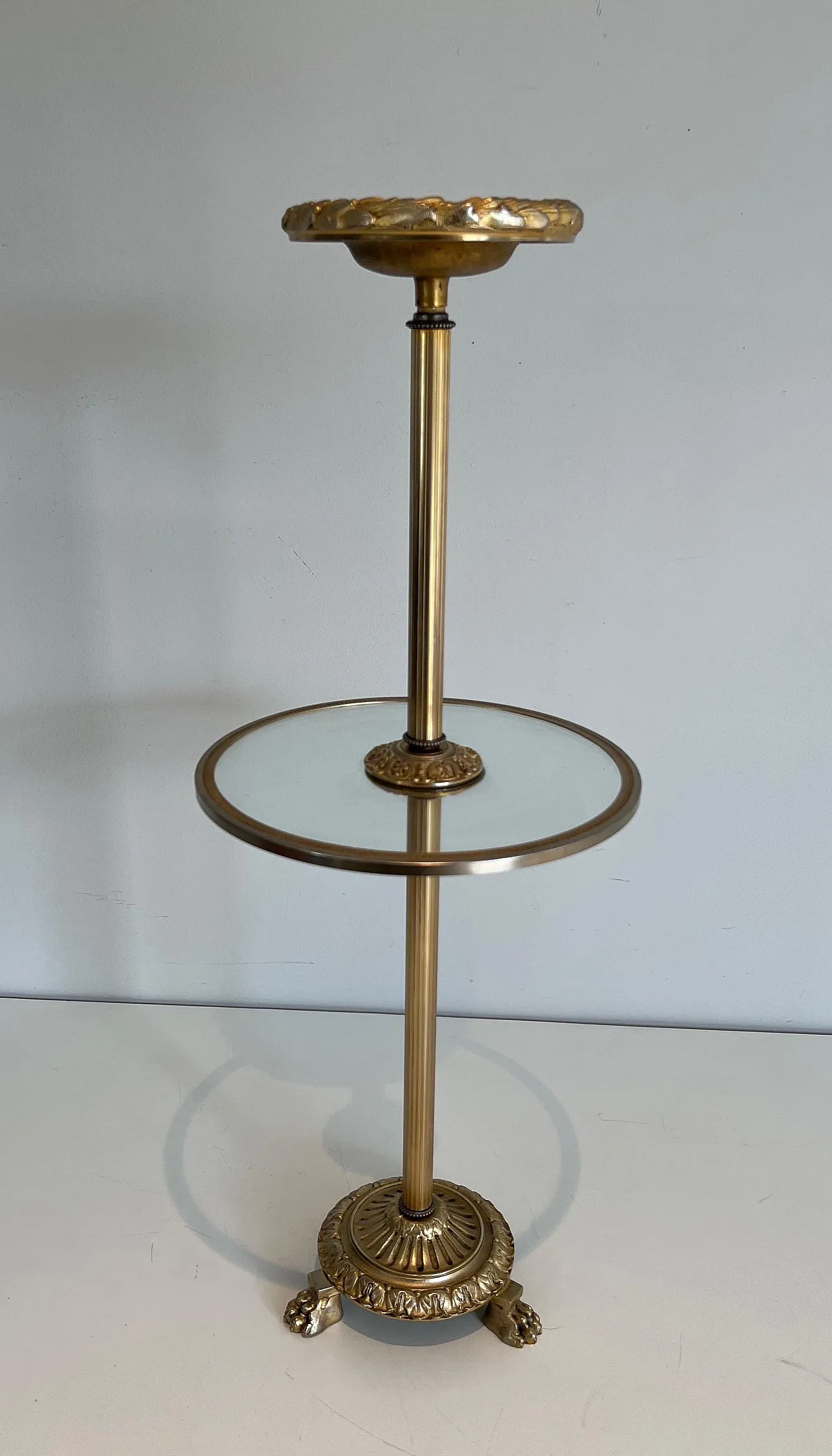 Bronze, glass and brass ashtray on stand by Maison Baguès, 1940s 17