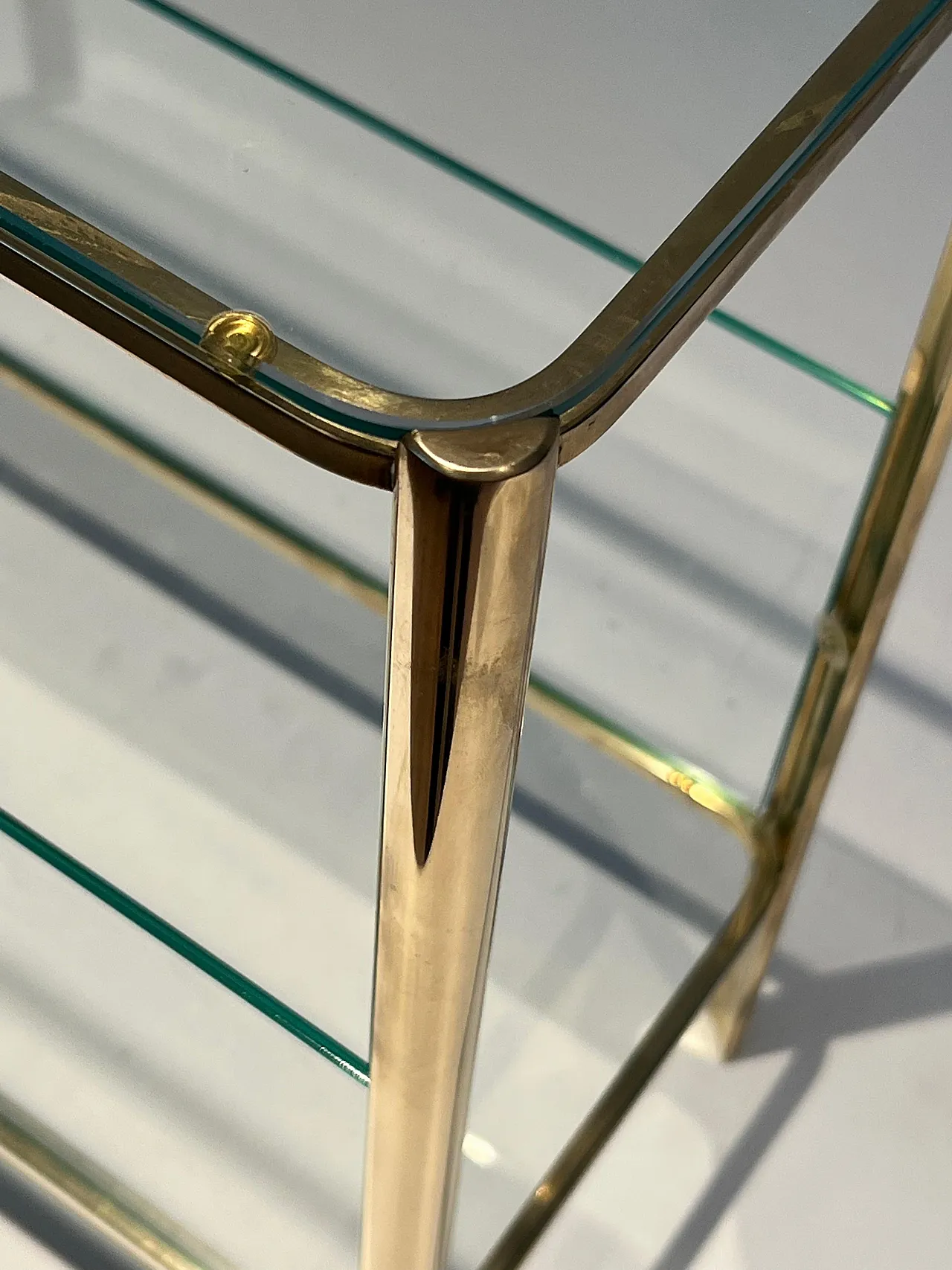 Bronze and glass magazine rack by J T Lepelletier for Broncz, 1970s 13